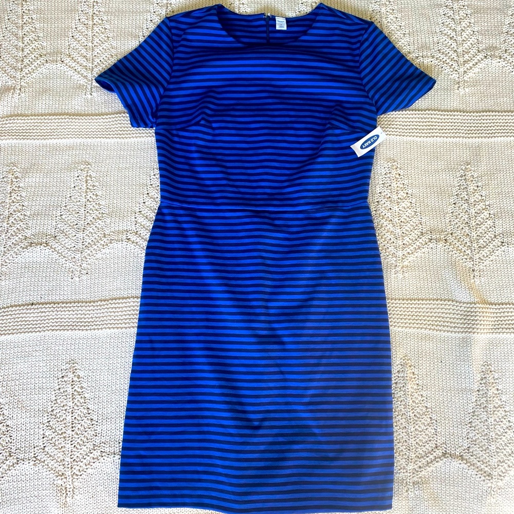 Old Navy Striped Blue Black‎ Mini Dress New With Tags Size Medium